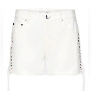 Elegant High Waist White Lace-Up Women's Shorts